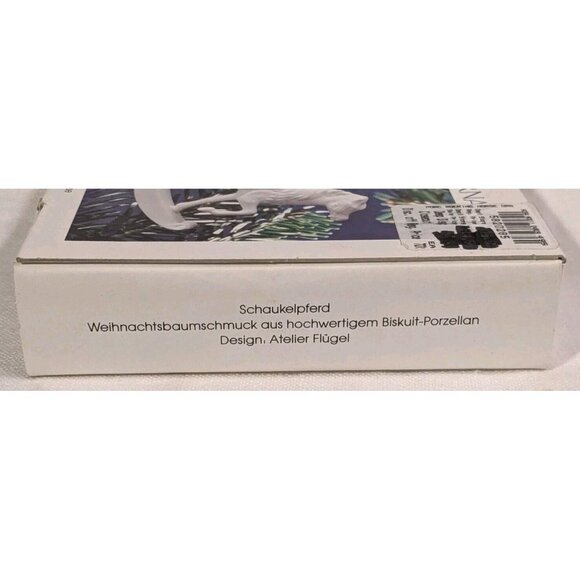 Christmas Ornament Hutschenreuther Horse Rocking Flugel White Biscuit Porcelain - Picture 12 of 14